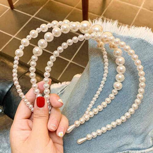 2022 Hairbands New Luxury Big Pearl Bezel Women Girls Bow Su