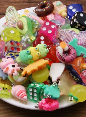 10Pcs 37 Styles Mix Fruit Animals Popsicle Candy Resin Earri