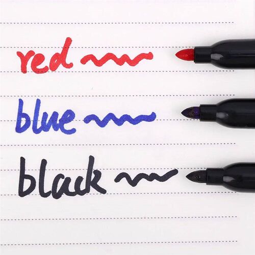 Permanent Marker Pen Drawing Markers Black Blue Red Waterpro