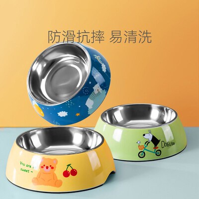 Stainless steel dog bowl anti knock dog bowl, large dog