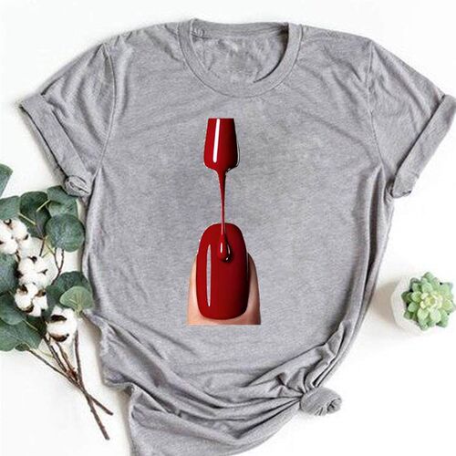 Tee Basic Clothing Summer Top Women Clothes Nail Art nd