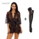 Bathrobes Dress Fashion Women Sexy Robe Solid Perspecti Lace