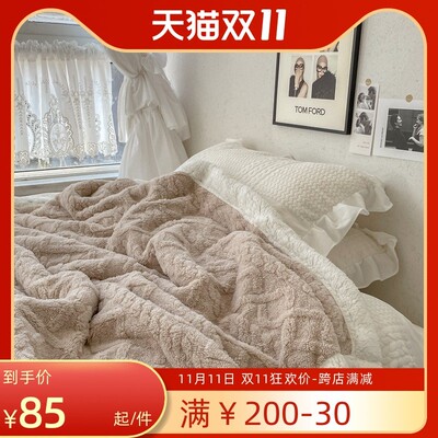 宝藏毯子 复古羊羔绒保暖毯子沙发盖毯午休冬季加厚珊瑚绒毛毯