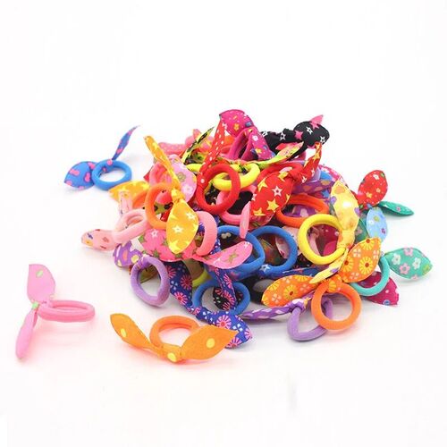 20Pcs Cute Small Rabbit Ear Hair Bands Girl Rubber Band Elas