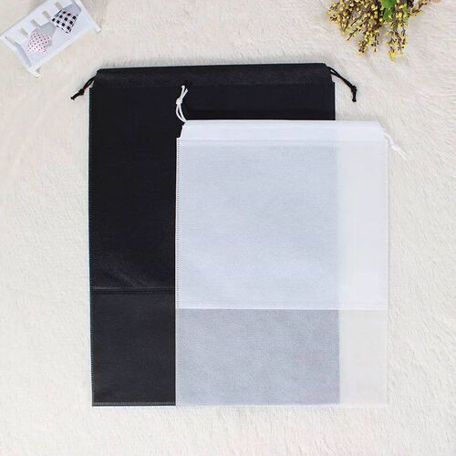 Women Men Non-Woven Fabric Drawstring Shoes Bag Pouch Portab