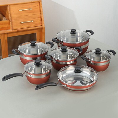 Stainless Steel 12-piece Pot Set, Supply Multi-bottom Soup P