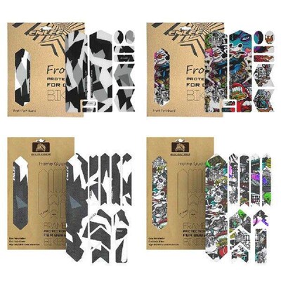 3D Bicycle Front Fork Protective Stickers Mountain Road