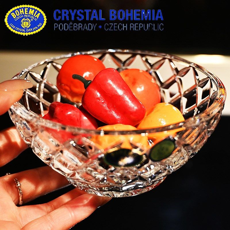 BOHEMI捷克水晶玻璃家用复古水果盘碗沙拉甜品碗蘸料碗摆件,家居饰品,装饰碗,淘宝优惠券,粉丝福利购,淘宝优惠卷