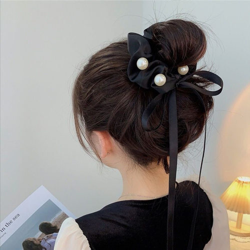 Simple Big Pearl Hair Rope Rubber Band Girl Hair Tie Bow Hai