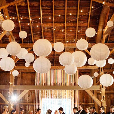 25/30cm Chinese Round Paper Lanterns Ball For Wedding Party