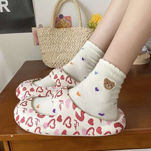 Fashion Girls Heart Slippers Slip Summer Non Comfor Womens