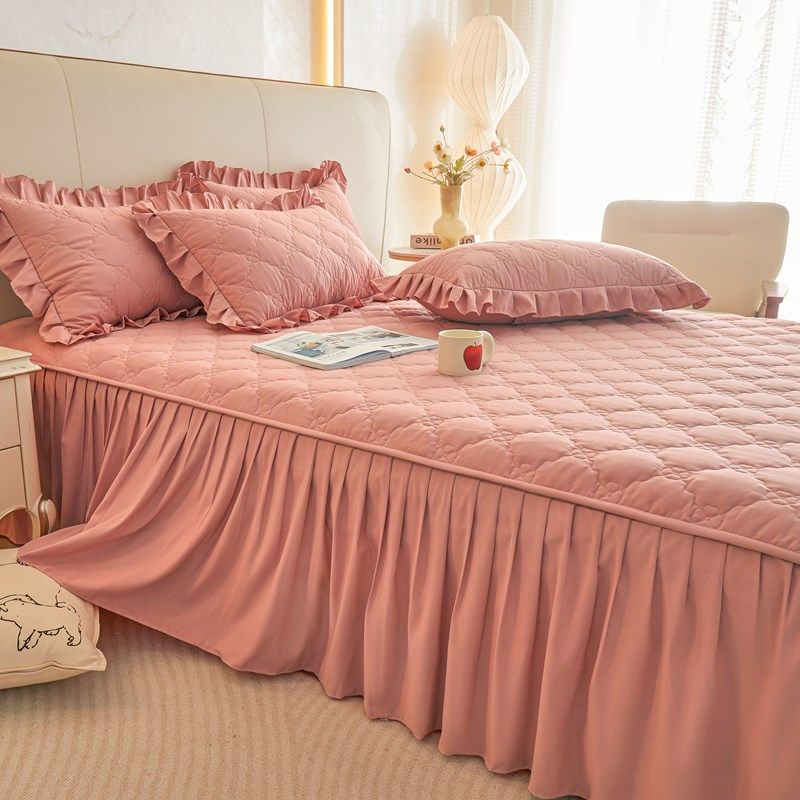 水洗棉床裙式单件床花边床罩四件公主风三件1.5m1.8米床品,床上用品,床裙,淘宝优惠券,粉丝福利购,淘宝优惠卷