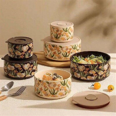 French superior preservation bowl bento ceramic with Lidded