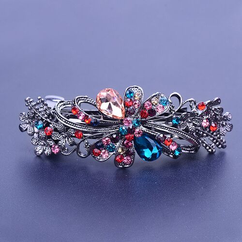 New Korean version sparkling crystal flower spring hairpin r