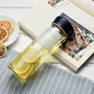 创意复古学生商务携带提绳高硼防爆加厚耐热防爆高鹏玻璃水杯