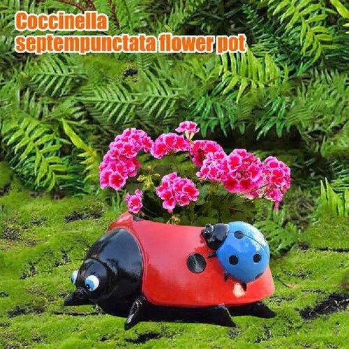 Ladybug Flower Pot Decor Seven-Star Ladybug Cute Animal