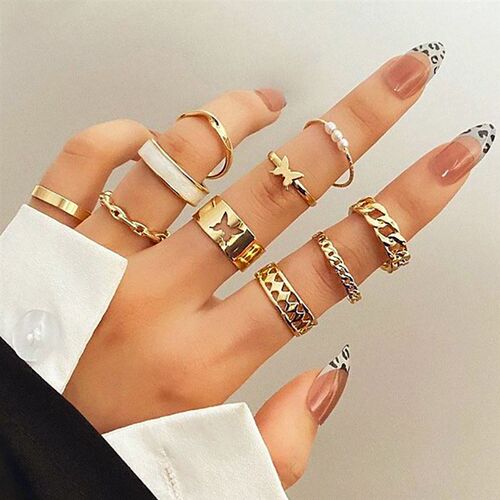 Bohemia Butterfly Hollow Knuckle Ring Set Womens Vintage Me