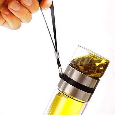 Portable Glass Water Bottle, Double Wall, Thermal Tea Water