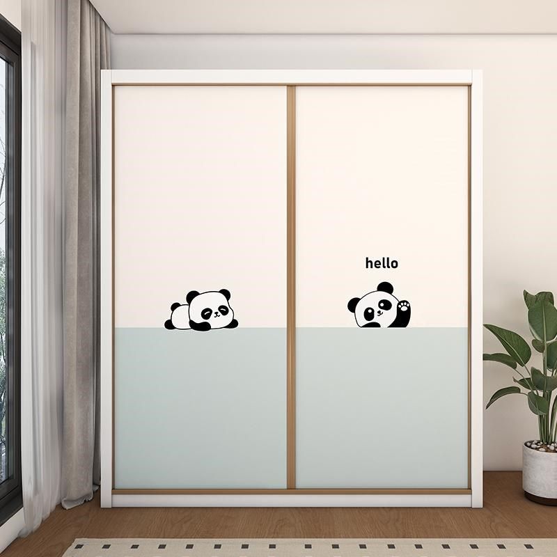衣柜门贴纸卧室房门改造卫生间玻璃门翻新卡通熊猫贴画儿童房自粘,家居饰品,门贴,淘宝优惠券,粉丝福利购,淘宝优惠卷