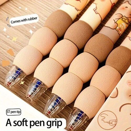 Set of 4 Capybara-Themed Erasable Gel Pens Point of 0.5 Mm S