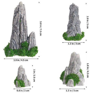 8 Pcs Terrarium Simulated Rockery Ornaments Mountain Tool