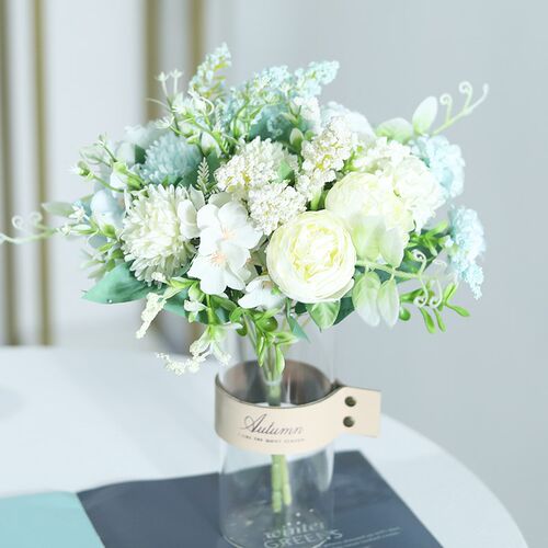 White Artificial Flowers Silk Rose Home Wedding Decoration L