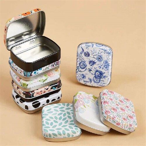 1Pc Mini Tin Box With Lid Portable Colorful Sealed Jar