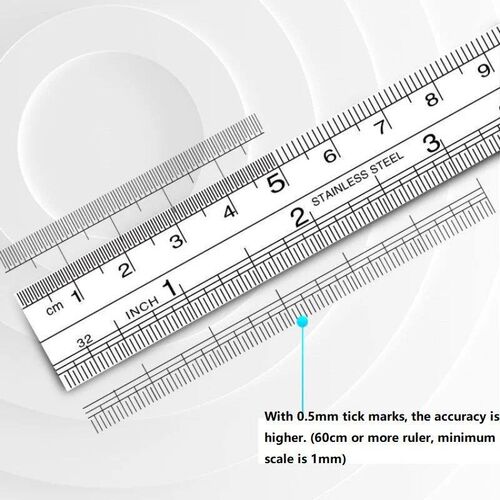 Double Side Stainless Steel Straight Ruler Metric Rule Preci