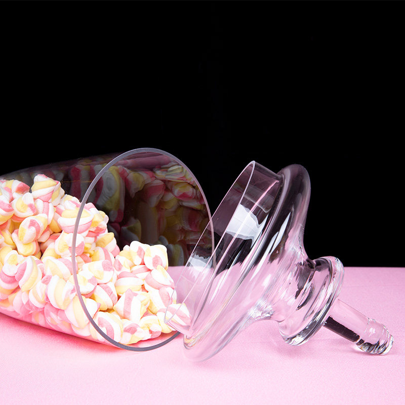 糖果罐玻璃装硬糖罐子欧式创意糖缸水晶玻璃罐带盖装饰品甜品台