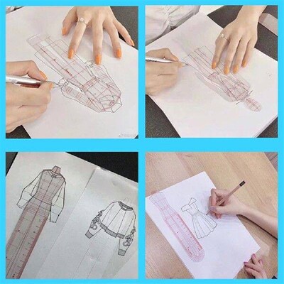 Body Design Clear Fashion Design Ruler Acrylic Construction