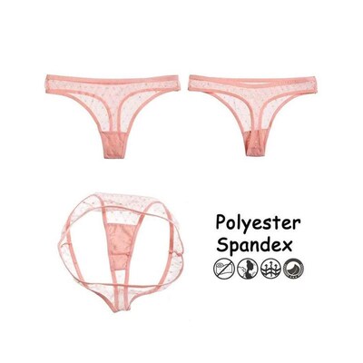 Sexy Lace Thongs Women 3Pcs/Set Dots Lace T-back Underwear T