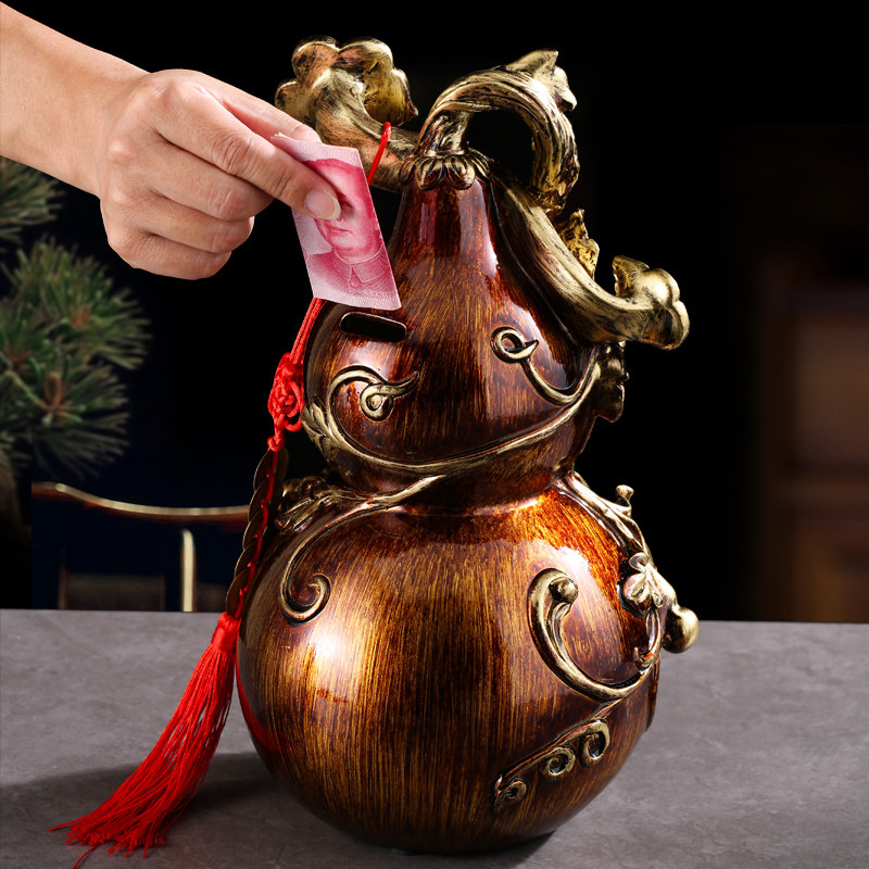 2022年新款招福禄葫芦树脂储蓄罐复古风存钱罐摆件超大号中式纳财,节庆用品/礼品,储蓄罐,淘宝优惠券,粉丝福利购,淘宝优惠卷