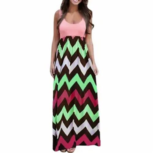 New In Dresses For Women  Plus Size Striped Long Boho Dress
