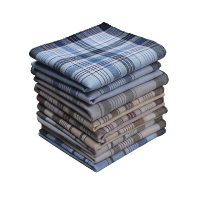 Cotton Men's Handkerchief Square Decorative Suits Grid H