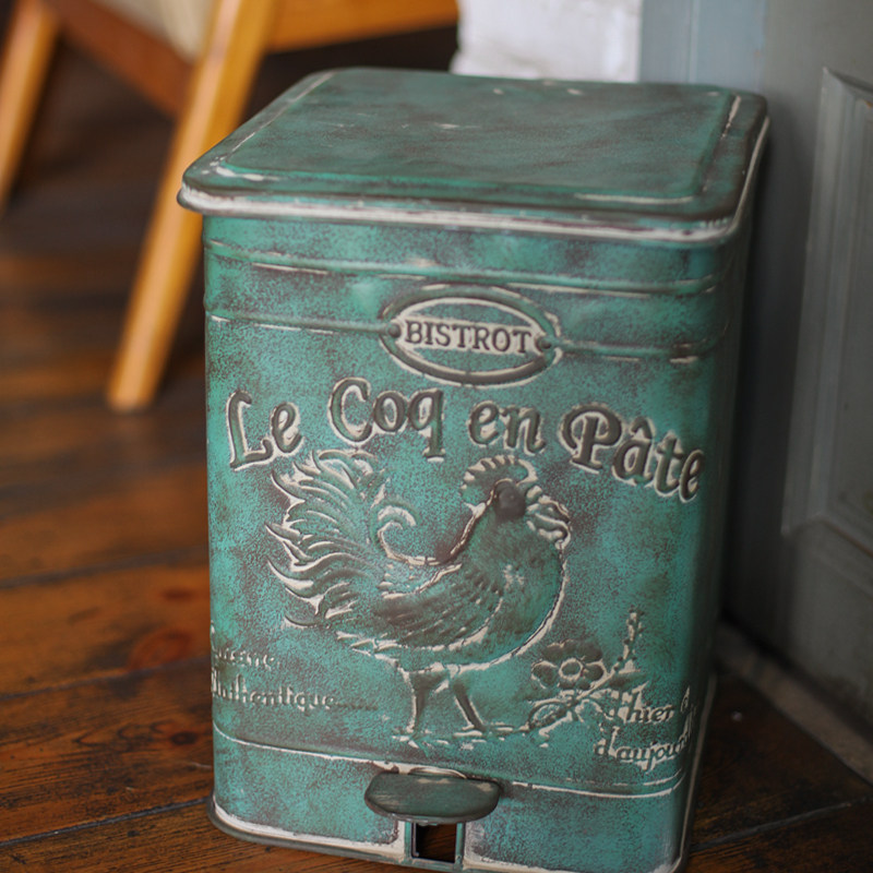 喵小匠-新款法式复古怀旧铁艺脚踏式大垃圾桶别墅咖啡馆花园园艺,家庭/个人清洁工具,垃圾桶,淘宝优惠券,粉丝福利购,淘宝优惠卷