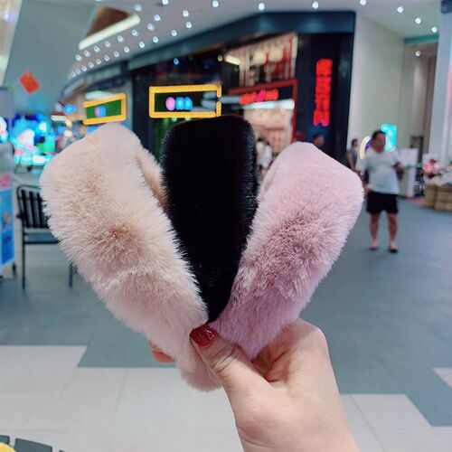 Sweet Retro Women Elegant Rabbit Fur Hairbands Hair Accessor
