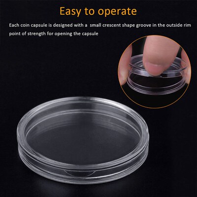 100Pcs/Lot Coin Holder Capsules Clear Case Box For Coin Coll