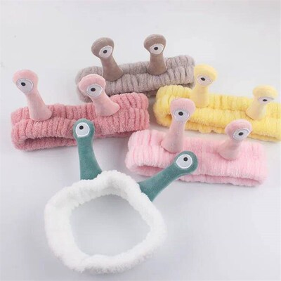 New Creative Plush Snail Coral Fleece Wash Face Bow Hairband