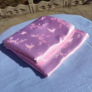 杭州织锦缎被面复古红色中式绸缎被单人被罩水洗真丝被里