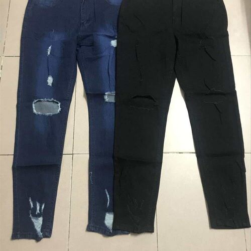 New Mens Ripped Stetch Leg Jeans Tear