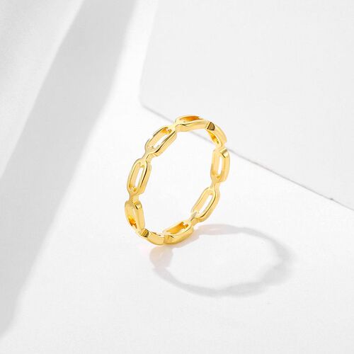 Laser Cut Titanium Steel Chain Ring Women Ins Distinctive Sq