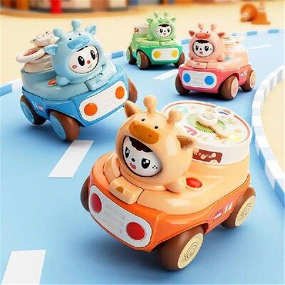 1-10pcs Face Change Inertia Mini Train Toys Car Vehicle For