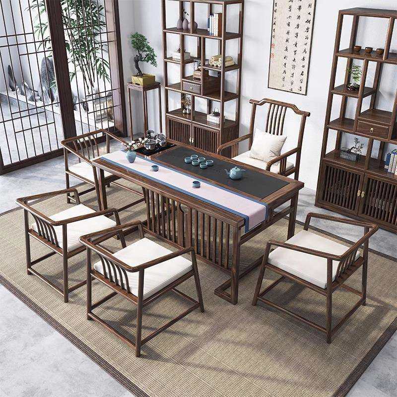 新中式茶桌椅组合一桌五椅套装一体办公泡茶台家用阳台实木小茶几,鲜花速递/花卉仿真/绿植园艺,割草机/草坪机,淘宝优惠券,粉丝福利购,淘宝优惠卷