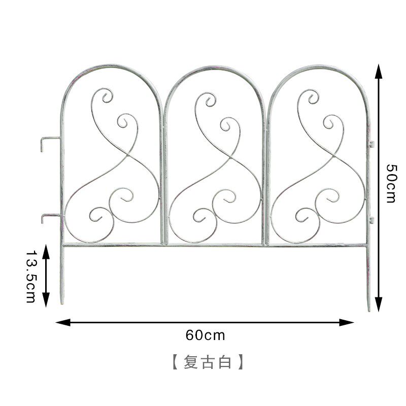 铁艺做旧白色栅栏装饰花架地插围栏栏杆爬藤架花坛隔断