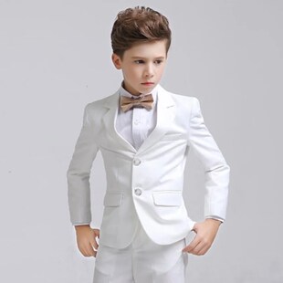 Kids Pants Children Baptism Vest Set Blazer White Boys 3PCS