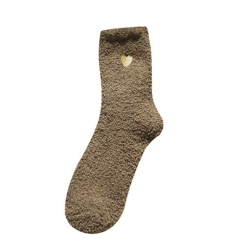 Love Embroidered ral Velvet Socks Womens Warmth Artifact Si