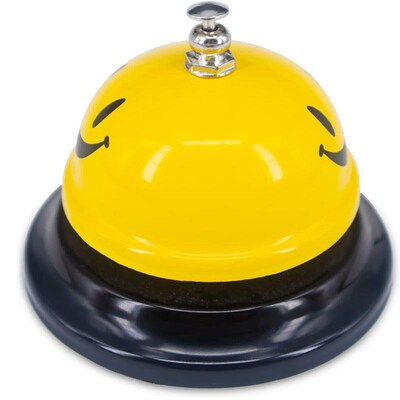 Desk Bell for Service Front Desk Smile Face Metal Ringer按铃