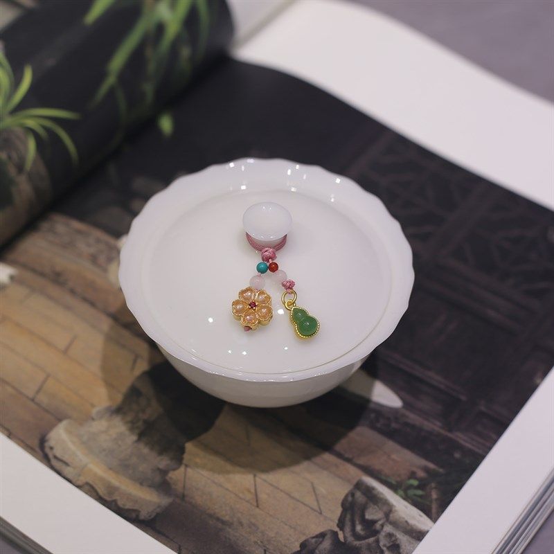 夏禾茶具泡茶壶紫砂壶装饰小滴流提溜文玩珠宝小挂件盖碗盖子装饰