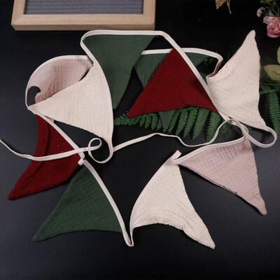 Cotton Bunting Banner Triangle Flags Baby Garland Flag for B