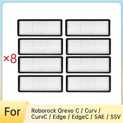 【Hot Selling!】8 PCS Filter For Roborock Qrevo C / Curv /